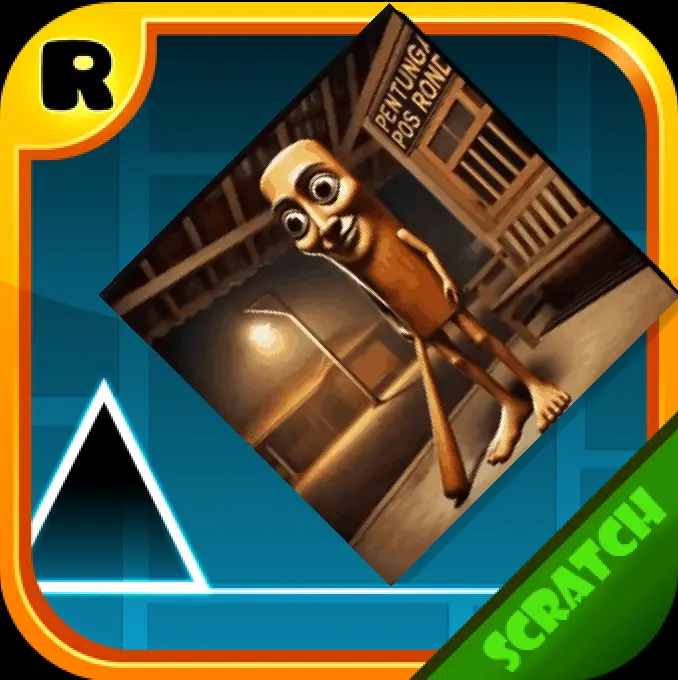 Brainrot Dash gameplay featuring Geometry Dash mechanics with Italian Brainrot themed backgrounds