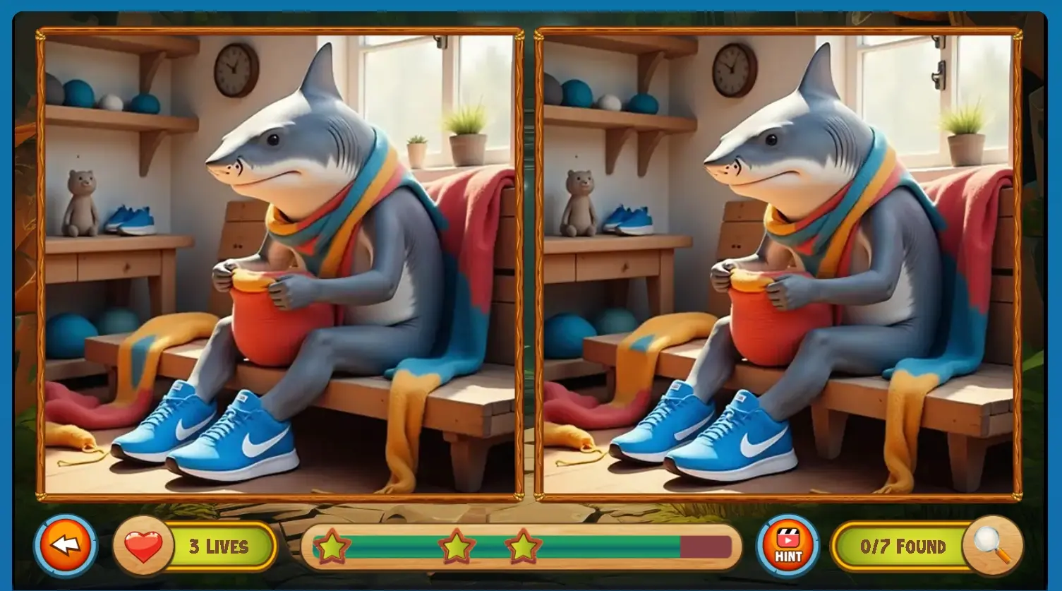 Gameplay showing Italian Brainrot characters with highlighted differences