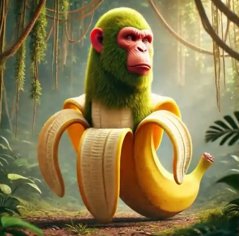 Chimpanzini Bananini - A chimp-banana hybrid character from Italian Brainrot Merge Fellas