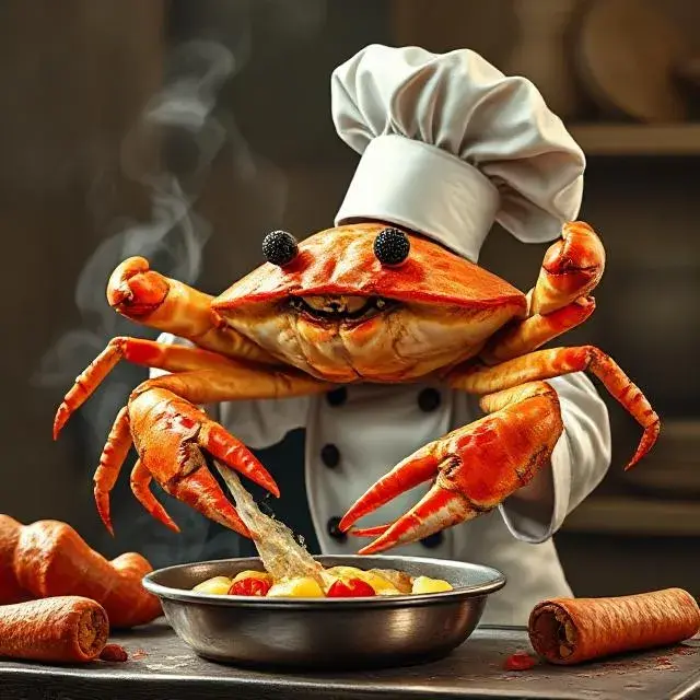 Chef Crabracadabra - A magical cooking crab with mystical powers from Italian Brainrot Merge Fellas