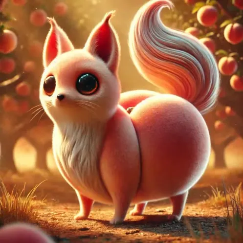 Peachi Foxilini - A peach-fox hybrid character with Italian charm from Italian Brainrot Merge Fellas