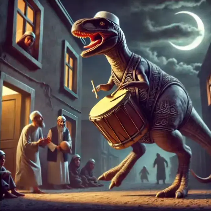 Dinosahurus - A dinosaur with Sahur characteristics from Italian Brainrot Merge Fellas