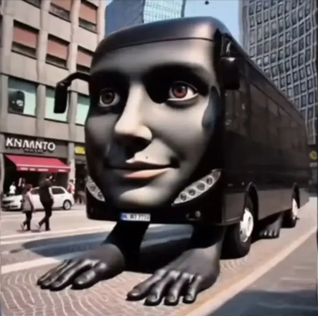 Greng Greng Bus Ireng - A black bus character with sound effects from Italian Brainrot Merge Fellas