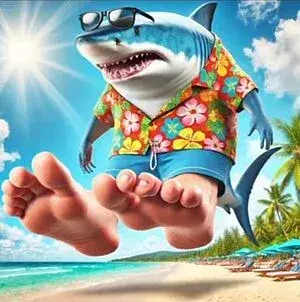 Ikan Hiu Melayang - A floating shark character with Indonesian language elements from Italian Brainrot Merge Fellas