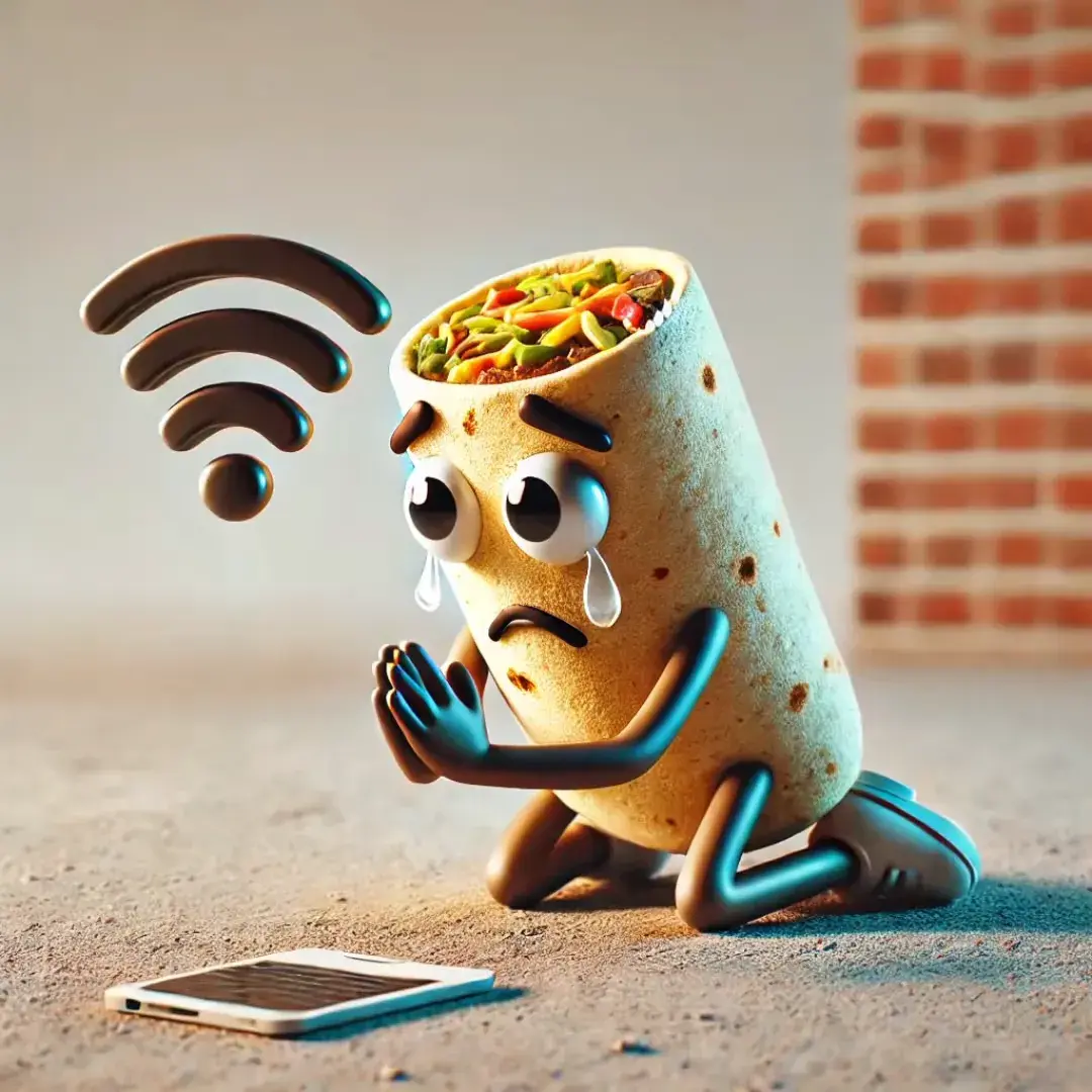 Nooo My Hotspot - A modern character expressing frustration about internet connectivity from Italian Brainrot Merge Fellas