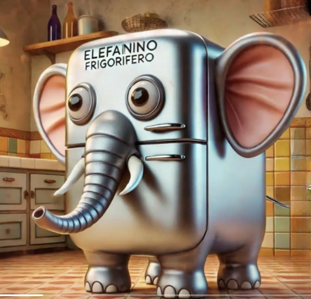Elefantino Frigorifero - An elephant-refrigerator hybrid character from Italian Brainrot Merge Fellas