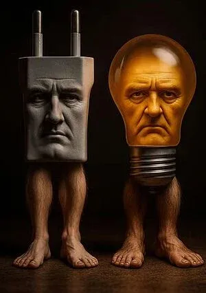 Shtekerito el Bulbonito - A plug and bulb hybrid character from Italian Brainrot Merge Fellas