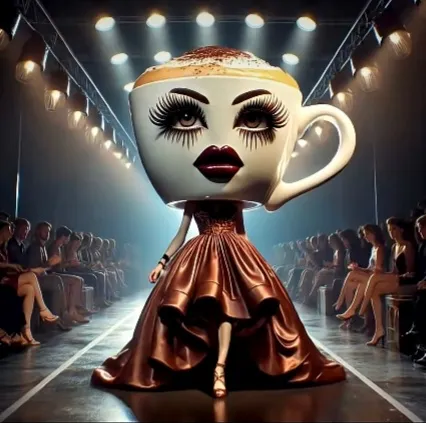 Cappuccina Modelina - A coffee-themed model character from Italian Brainrot Merge Fellas