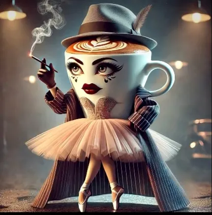 Ballerinna Gangsterina Cappuccina - A triple fusion character combining dancing, gangster, and coffee themes from Italian Brainrot Merge Fellas