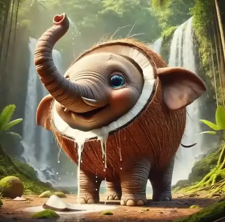 Cocofanto Elefanto - A coconut-elephant hybrid character from Italian Brainrot Merge Fellas