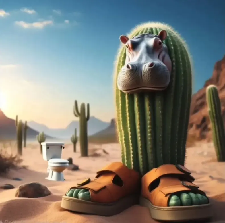 Il Cacto Hipopotamo - A cactus-hippo hybrid character from Italian Brainrot Merge Fellas