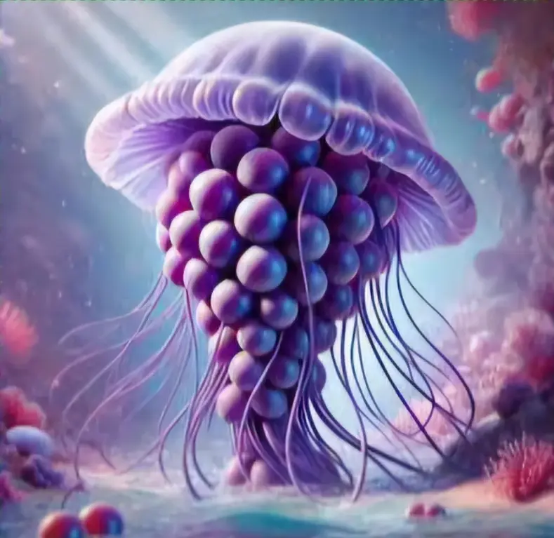 Graipussi Medussi - A grape-jellyfish hybrid character from Italian Brainrot Merge Fellas
