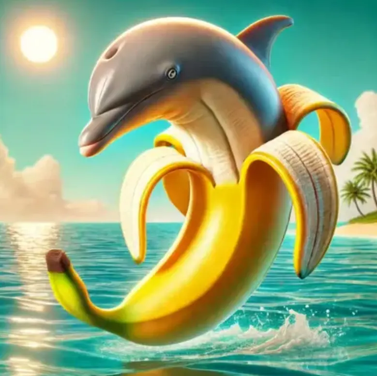 Bananita Dolfinita - A banana-dolphin fusion character from Italian Brainrot Merge Fellas