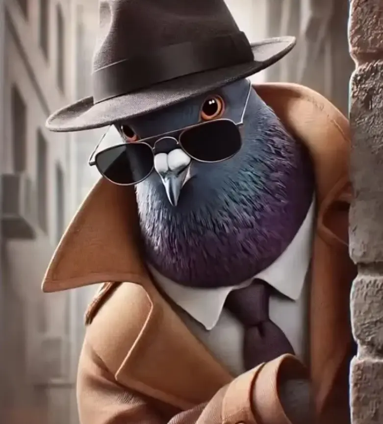 Špijuniro Golubiro - A spy pigeon character from Italian Brainrot Merge Fellas