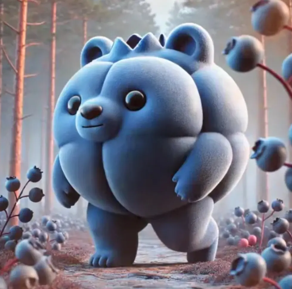 Blueberrini Tatticini - A blueberry tactical character from Italian Brainrot Merge Fellas