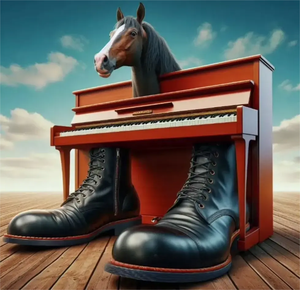 Ecco Cavallo Virtuoso - A virtuoso horse character from Italian Brainrot Merge Fellas