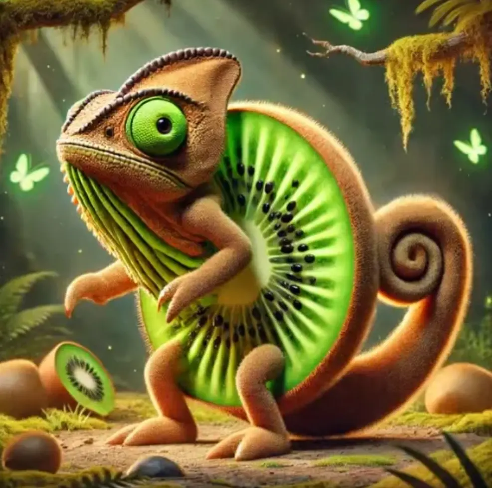 Quivioli Ameleonni - A chameleon-inspired character from Italian Brainrot Merge Fellas