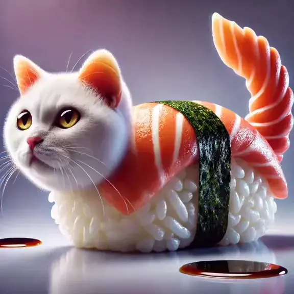 Pussini Sushini - A cat-sushi hybrid character from Italian Brainrot Merge Fellas