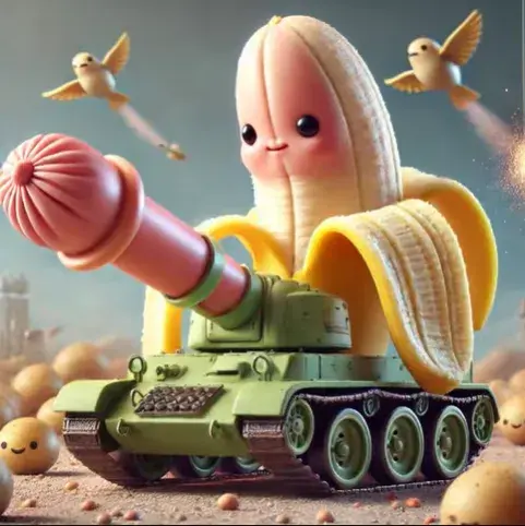 Bambini Tankini Banana Yeldini Pierdolini - A complex character fusion with multiple Italian elements from Italian Brainrot Merge Fellas