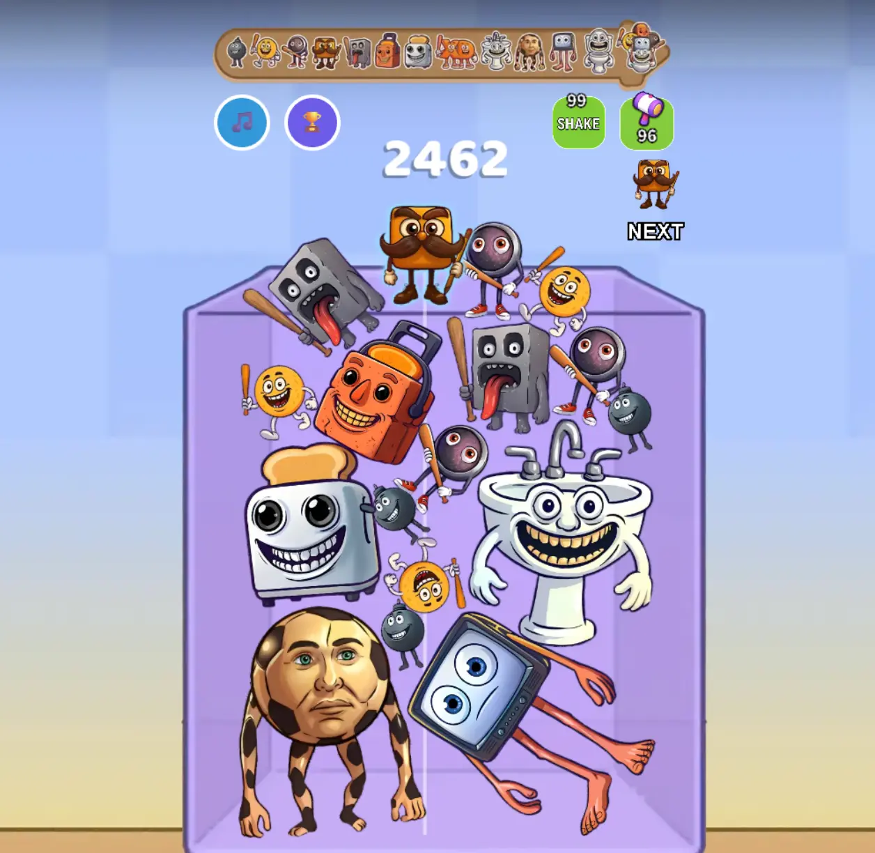 Merge Fellas Sahur Brainrot 3 gameplay showcasing meme character combinations and tower fusion