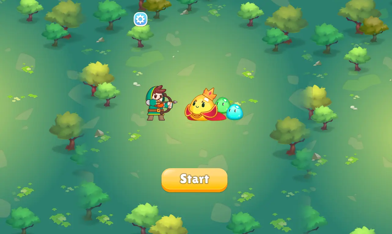 Slime Attack Puzzle gameplay showing color matching and arrow shooting mechanics