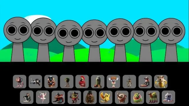 Sprunki Italian Brainrot interface with colorful meme characters and music controls